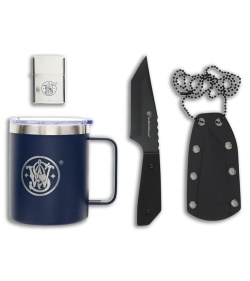 Smith & Wesson Fixed Blade W/ Lighter & Mug Gift Set (4.00" Black)