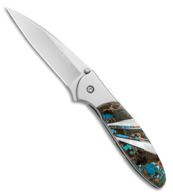 Santa Fe Stoneworks Kershaw Leek PolyChrome Turquo (3" Bead Blast) 