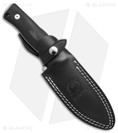 Saturn Knives Mimas Fixed Blade Knife Black G-10 (4.3" Satin)