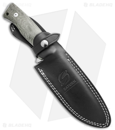Saturn Knives Mimas Fixed Blade Knife Green Micarta (4.3" Satin)