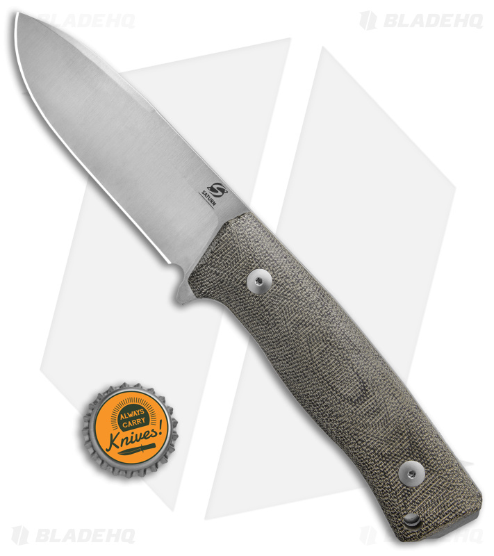 Saturn Knives Mimas Fixed Blade Knife Green Micarta (4.3" Satin)