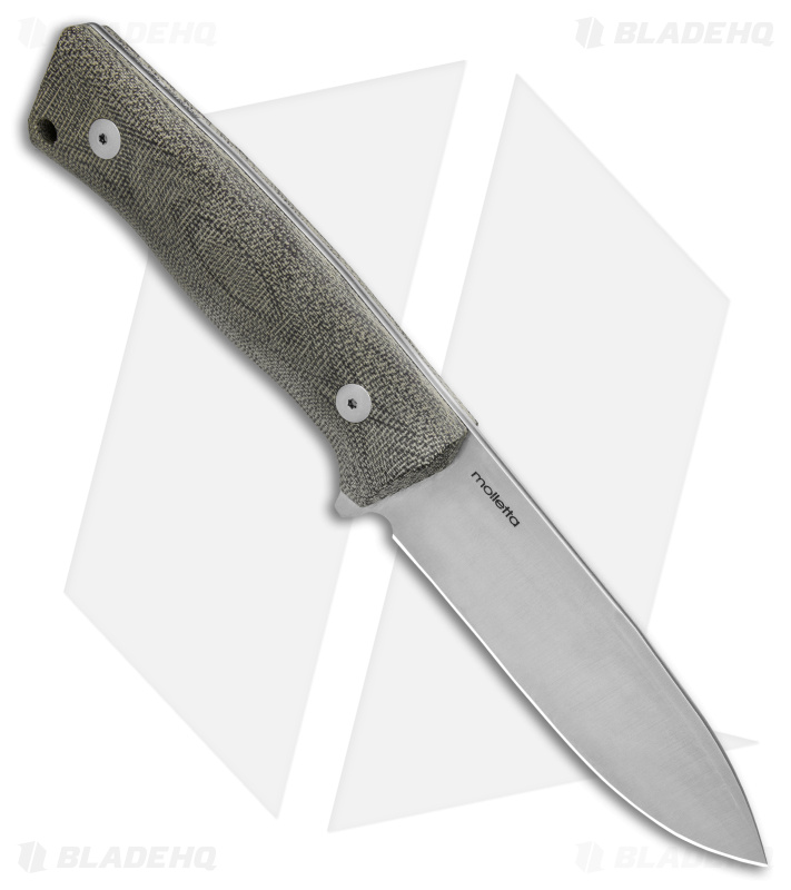 Saturn Knives Mimas Fixed Blade Knife Green Micarta (4.3" Satin)
