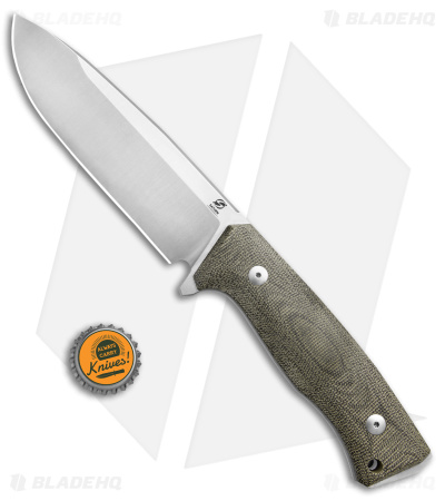 Saturn Knives Titano Fixed Blade Knife Green Micarta (6" Satin)