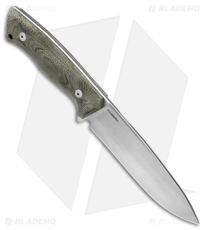 Saturn Knives Titano Fixed Blade Knife Green Micarta (6" Satin)