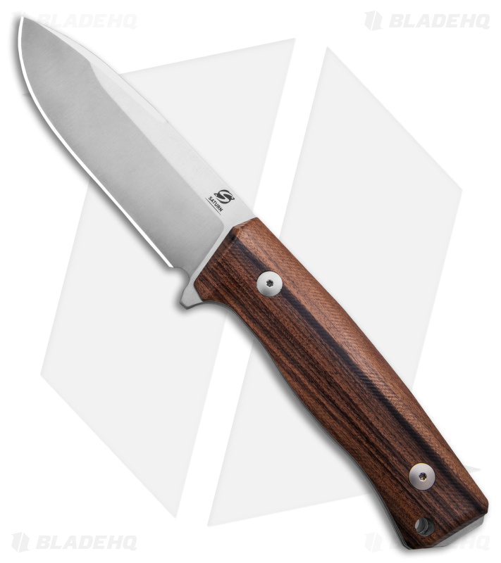 Saturn Knives Mimas Fixed Blade Knife Santos Mahogany (4.3" Satin)