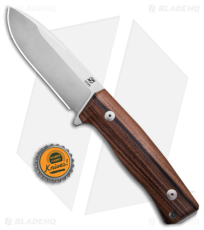 Saturn Knives Mimas Fixed Blade Knife Santos Mahogany (4.3" Satin)