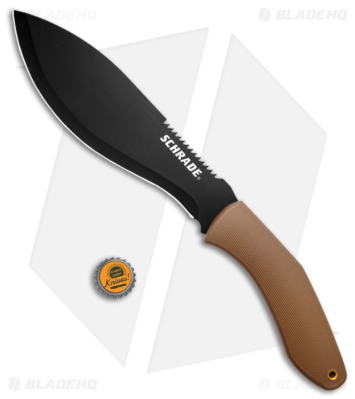 Schrade 17" Machete Fixed Blade Brown Rubber (10.25" Black) Box