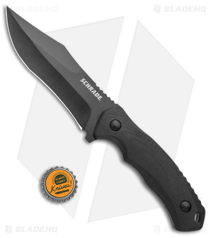 Schrade Steel Driver Clip Point Fixed Blade Knife Black G-10 (5" Black AUS-8)