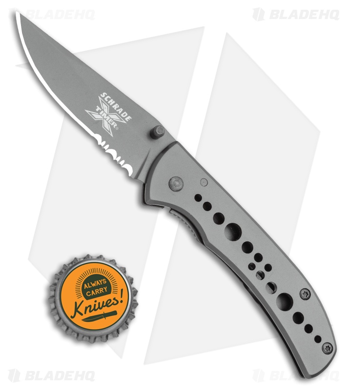 Schrade Folding Knife Frame Lock Knife Stainless Steel (2.625" Gray)