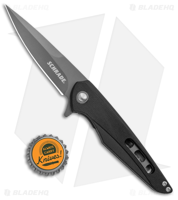 Schrade Kinetic Liner Lock Knife Black G-10 (3.25" Black)