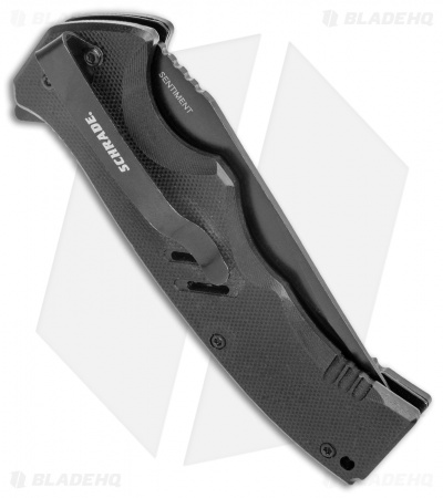 Schrade Sentiment Flipper Liner Lock Knife Black G-10 (3.8" Black AUS-8)