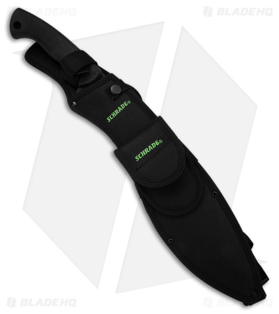 Schrade Large Kukri Machete Fixed Blade Knife Black Rubber (13" Black)