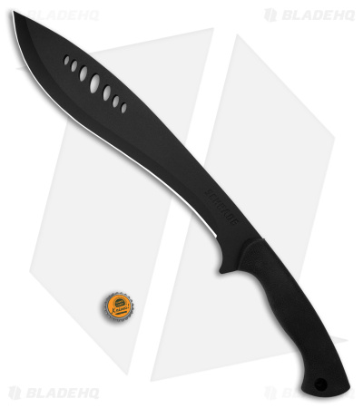 Schrade Large Kukri Machete Fixed Blade Knife Black Rubber (13" Black)