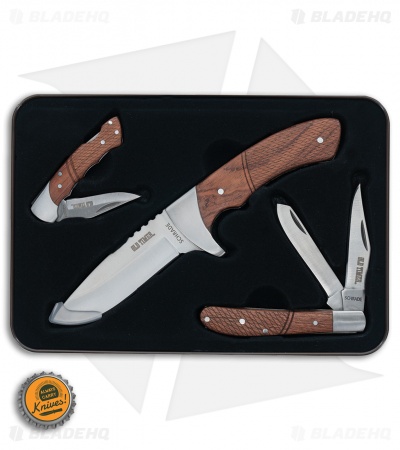 Schrade Old Timer 3-Piece Rosewood  Knife Set w/Gift Tin 1130047