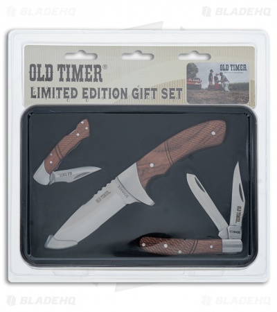 Schrade Old Timer 3-Piece Rosewood  Knife Set w/Gift Tin 1130047