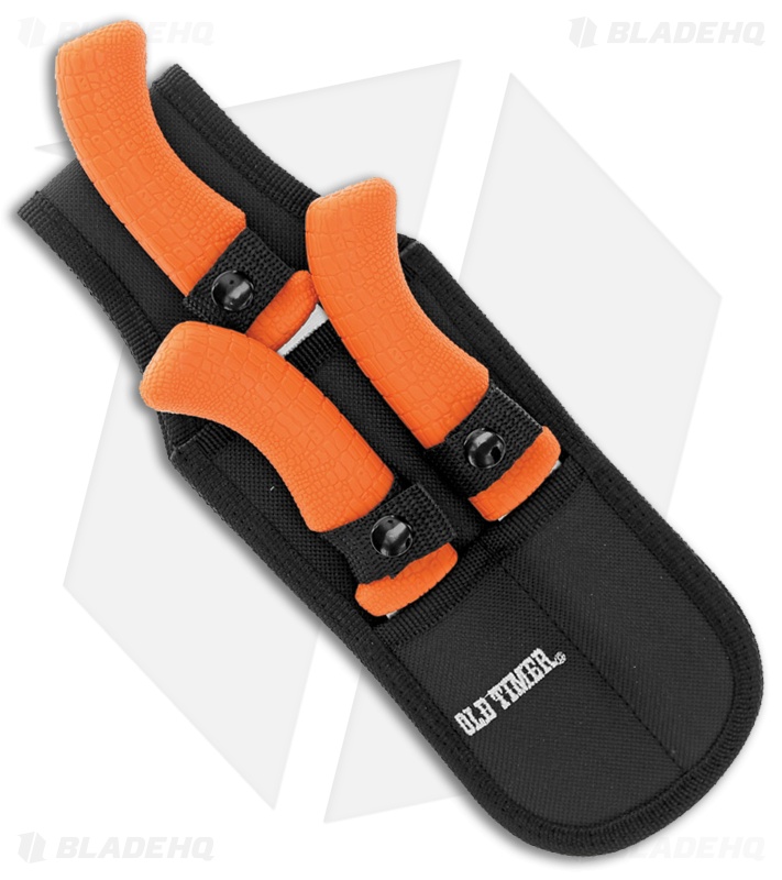 Schrade Old Timer 4 Piece Orange Polymer Hunt Set - Blade HQ