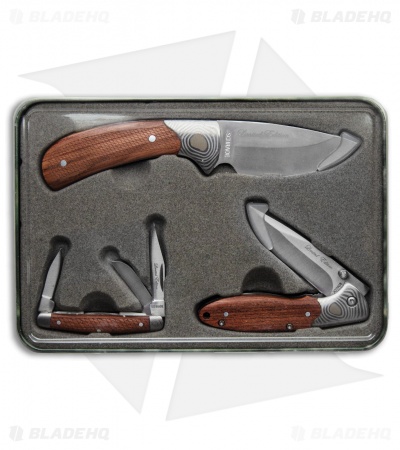 Schrade Old Timer Rosewood Geo 3-Piece Knife Set 1130065 - Blade HQ