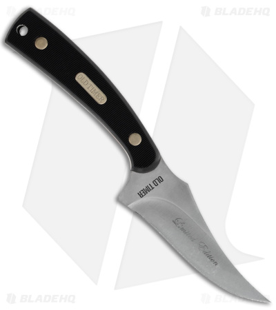 Old Timer Sharpfinger Fixed Blade Knife & Pocket Knife Combo - Black/Brown