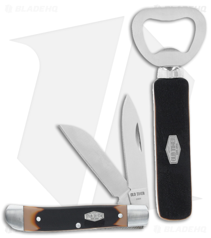 Schrade Old Timer Gunstock Trapper & Bottle Opener Combo Pack