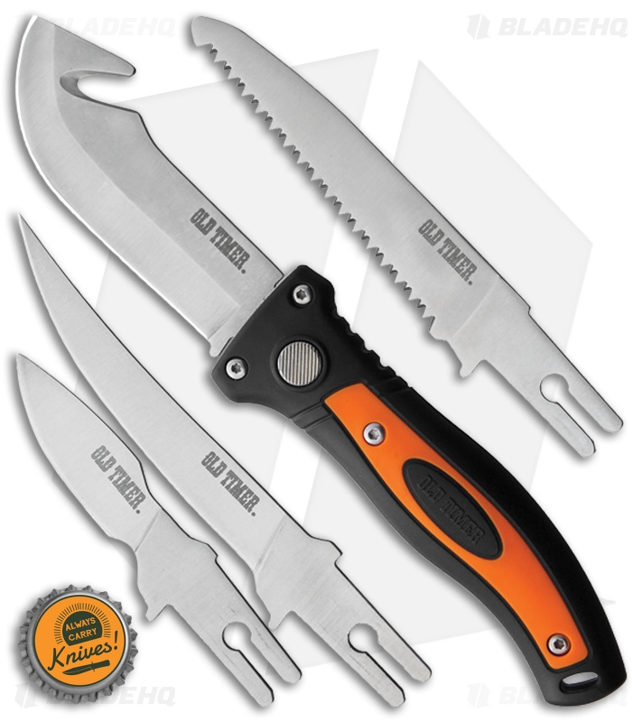 Schrade Old Timer Interchangeable Switch-It Knife Black/Orange Polymer 1129767