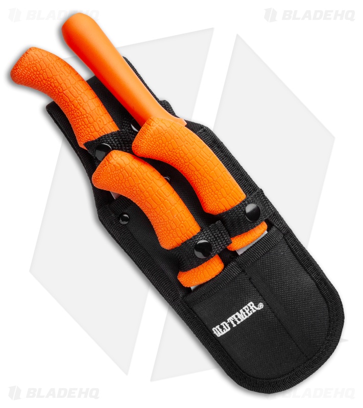 COMMON 3点セット オレンジ Schrade Old Timer Blaze 3-Piece Hunting Knife Set + Sharpening Rod