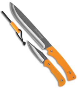 Schrade Uncle Henry 3 Piece Bowie Knife & Skinner Knife & Ferro Rod - Orange