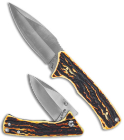 Schrade Uncle Henry 2 Piece Pocket Knife & Fixed Blade Knife - Faux Stag