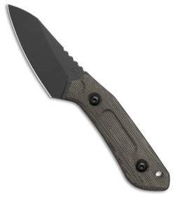 Schwarz Knives Overland Sport Fixed Blade Knife Green Micarta (2.8" Black)