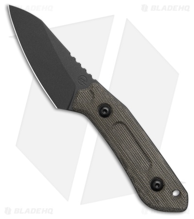 Schwarz Knives Overland Sport Fixed Blade Knife Green Micarta (2.8" Black)