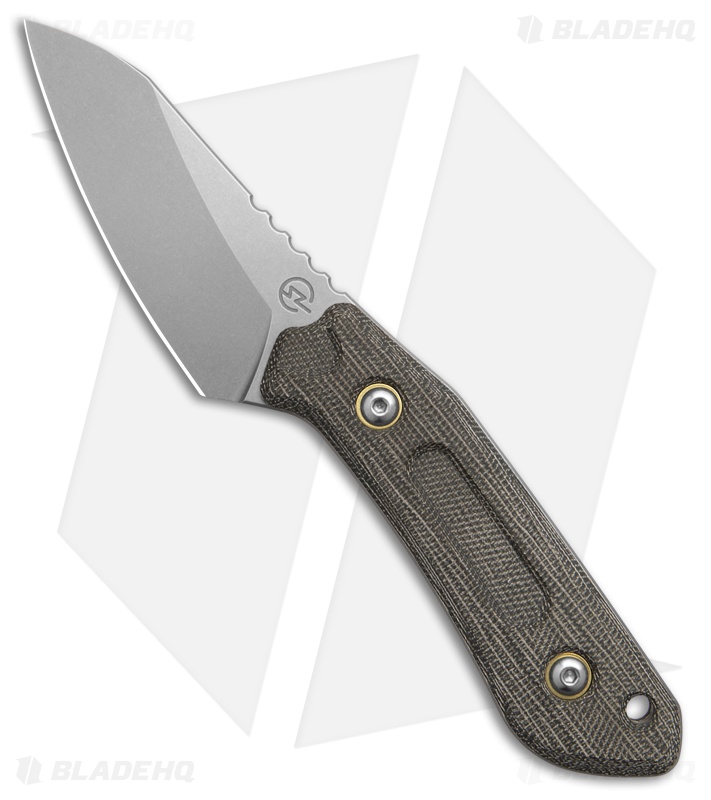 Schwarz Knives Overland Sport Knife Green Canvas Micarta SW