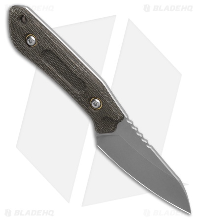 Schwarz Knives Overland Sport Fixed Blade Knife Green Canvas Micarta (2.8" SW)