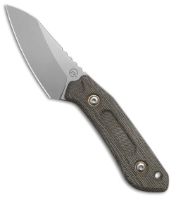 Schwarz Knives Overland Sport Fixed Blade Knife Green Canvas Micarta (2.8" SW)