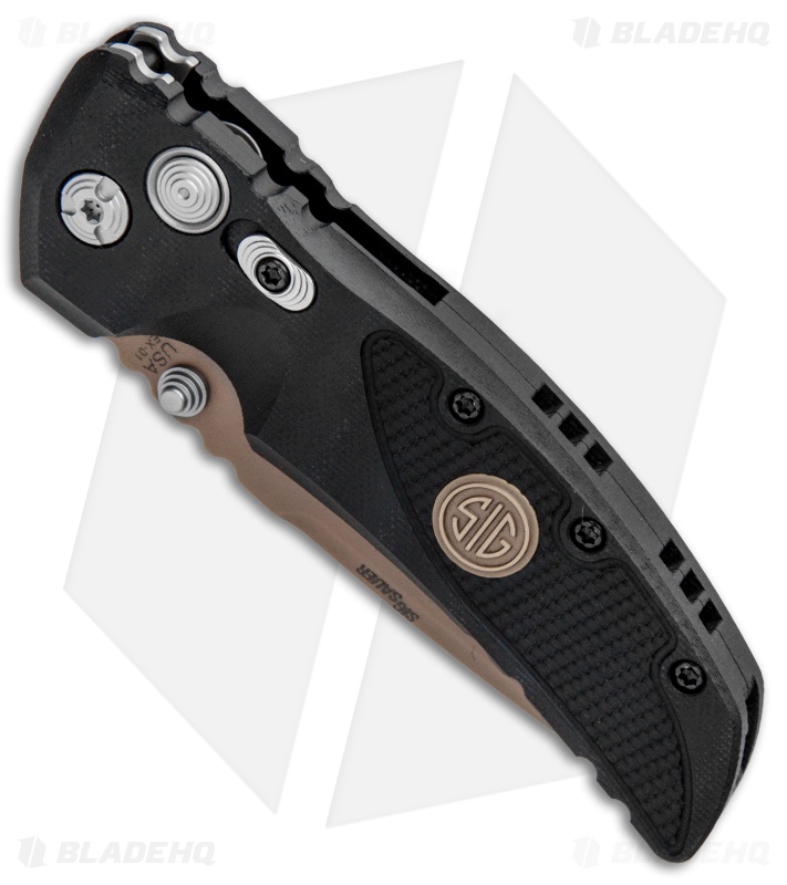 Hogue Sig Sauer EX-01 | Black G-10 Folding Knife | FDE Drop Point