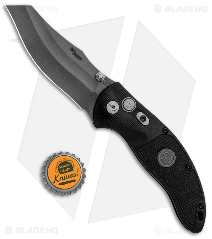 Hogue Sig Sauer EX-04 | Gray Wharncliffe Folding Knife | Black G-10