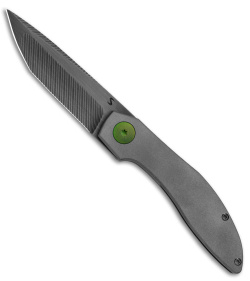 Simeon Custom Knives Ice Pick Frame Lock Knife Titanium  Green (3.25" Smoke)