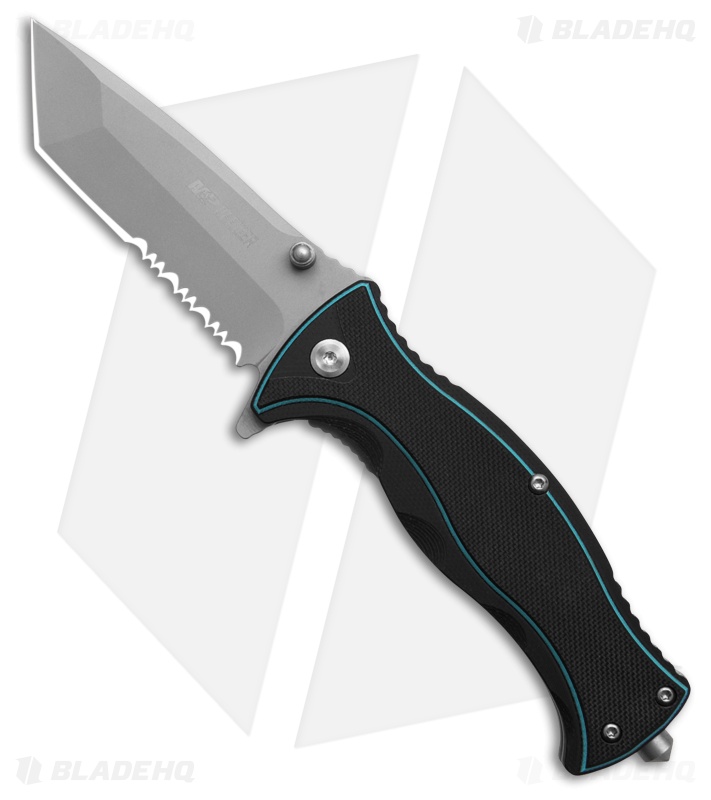 Smith & Wesson Officer Spring Assisted Knife Black/Blue G-10 (3.2" Satin Serr)