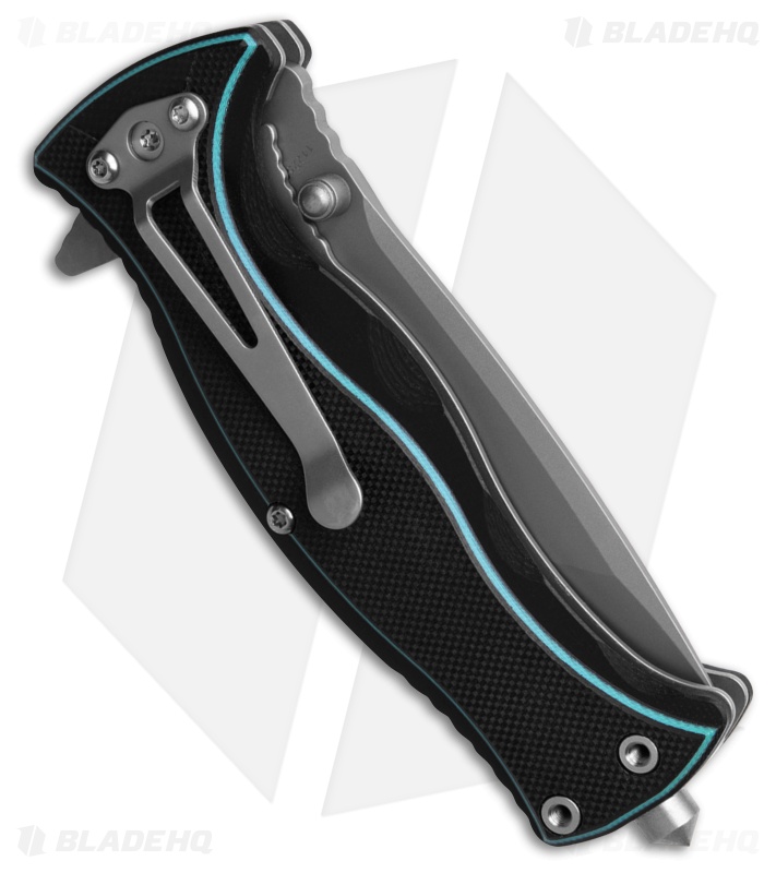 Smith & Wesson Officer Spring Assisted Knife Black/Blue G-10 (3.2" Satin Serr)