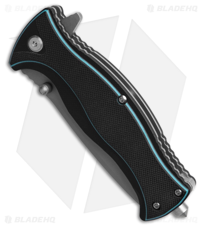 Smith & Wesson Officer Spring Assisted Knife Black/Blue G-10 (3.2" Satin Serr)