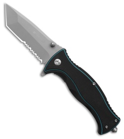 Smith & Wesson Officer Spring Assisted Knife Black/Blue G-10 (3.2" Satin Serr)