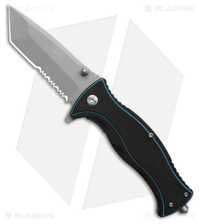 Smith & Wesson Officer Spring Assisted Knife Black/Blue G-10 (3.2" Satin Serr)