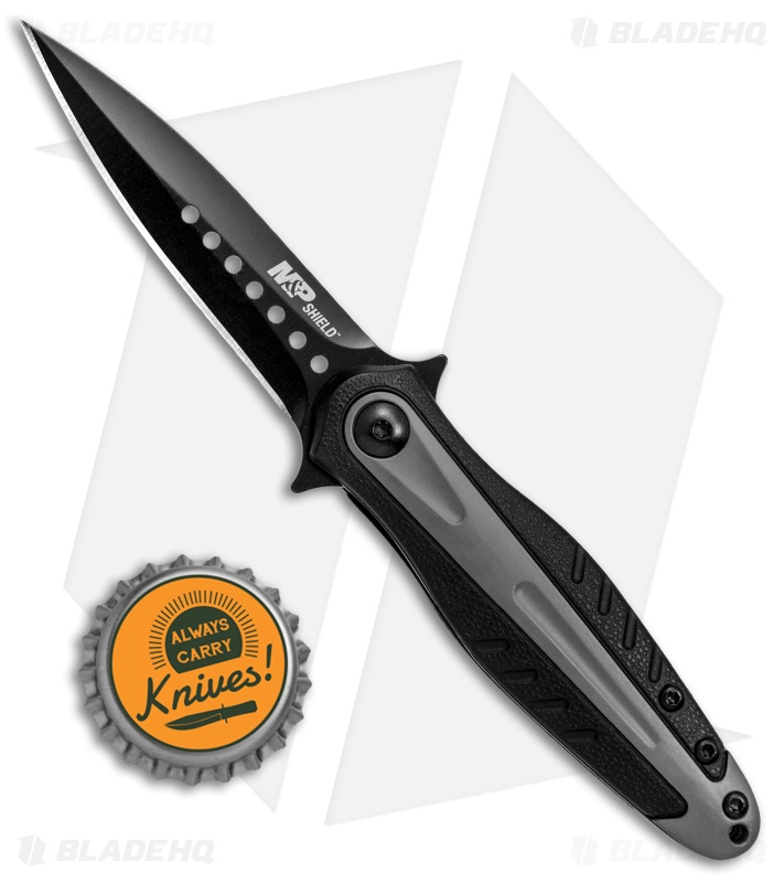 M&P Shield Dagger Liner Lock Knife Gray/Black (2.6" Black) 1085892