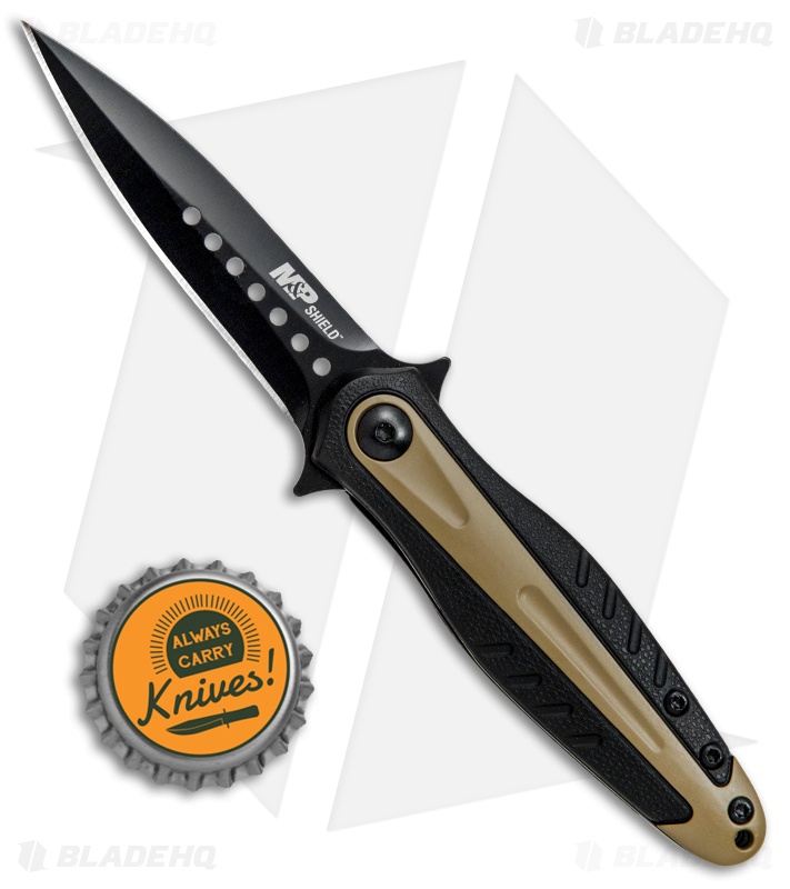 M&P Shield Dagger Liner Lock Knife Gray/Tan (2.6" Black) 1085894