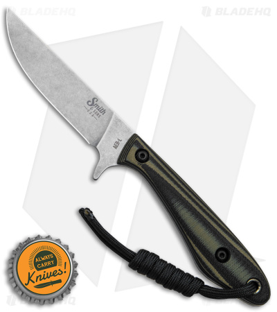 Smith & Sons Spur Fixed Blade Knife OD Green/Black G-10 (3.37" Stonewash)