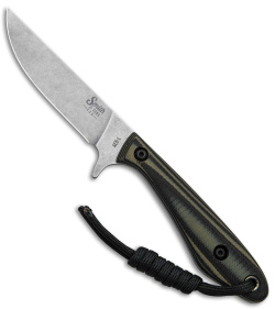 Smith & Sons Spur Fixed Blade Knife OD Green/Black G-10 (3.37" Stonewash)