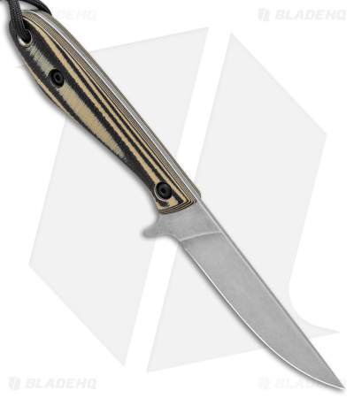 Smith & Sons Spur Fixed Blade Knife Black/Tan G-10  (3.37" Stonewash)