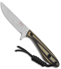 Smith & Sons Spur Fixed Blade Knife Black/Tan G-10  (3.37" Stonewash)