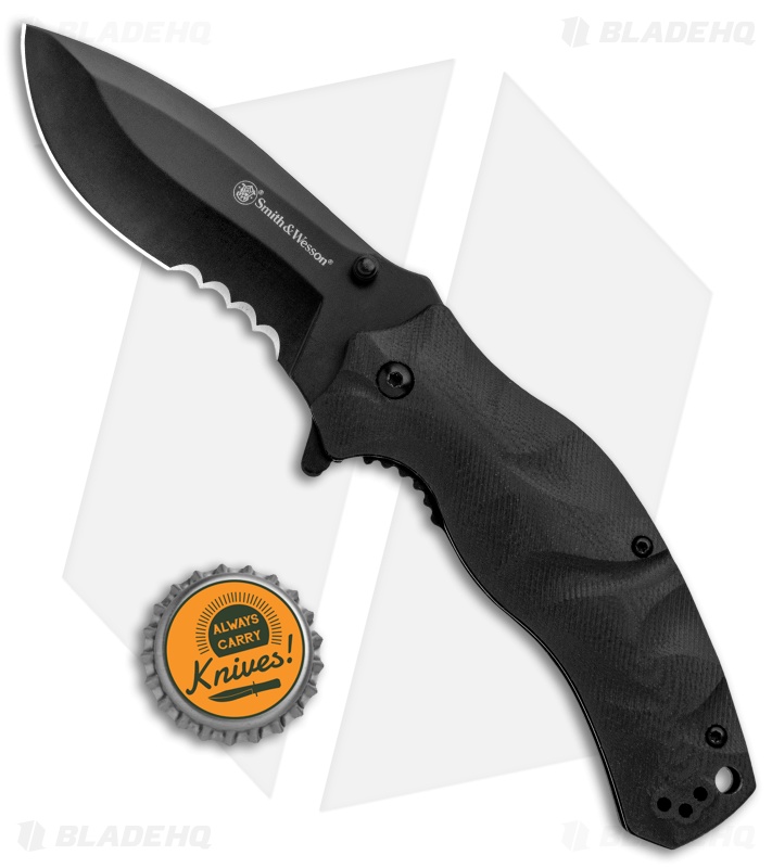 Smith & Wesson Black Ops Recurve Spring Assisted Knife (3.25" Black)