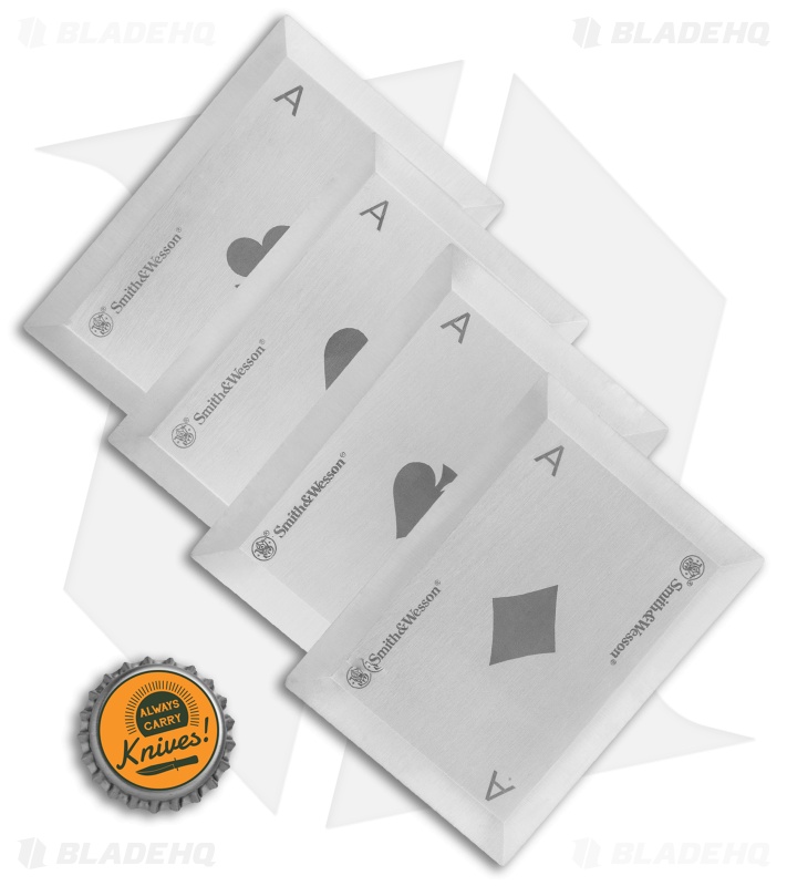 Smith & Wesson Bullseye Throwing Cards Stainless Steel (Satin)