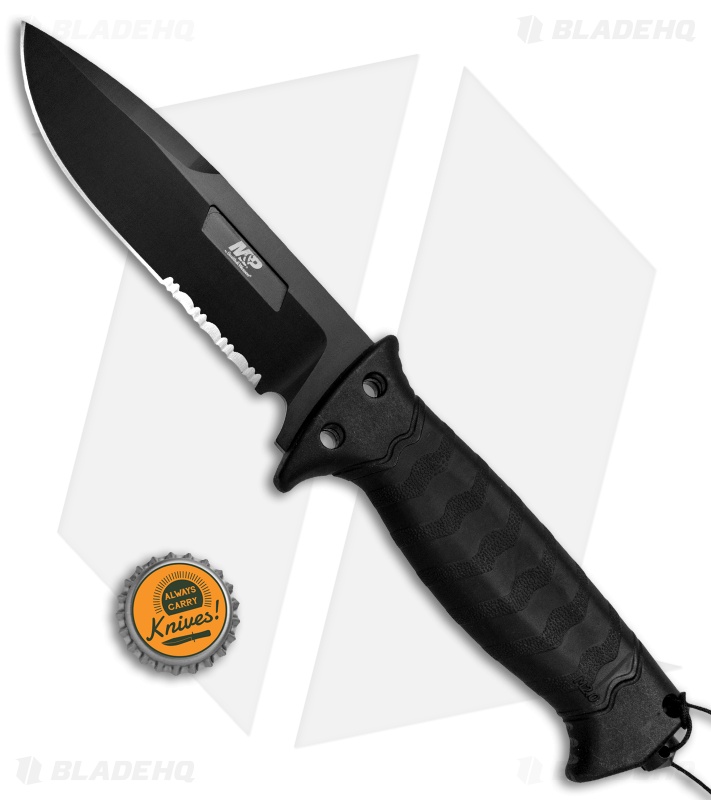 M&P Grip Swap Fixed Blade Knife (5" Black Serr) 1085886