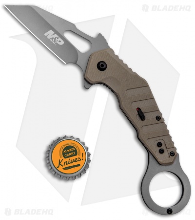 Smith & Wesson M&P Spring Assisted Extreme Ops Karambit Knife FDE G-10 (3" Gray)